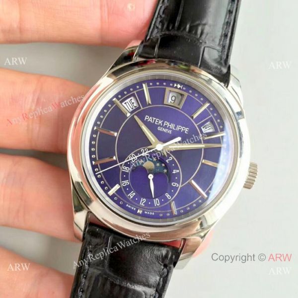 (KM)Replica Patek Philippe Complications Annual Calendar Swiss Watch SS Blue Dial (KM)Replica Patek Philippe Complications Annual Calendar Swiss Watch SS Blue Dial