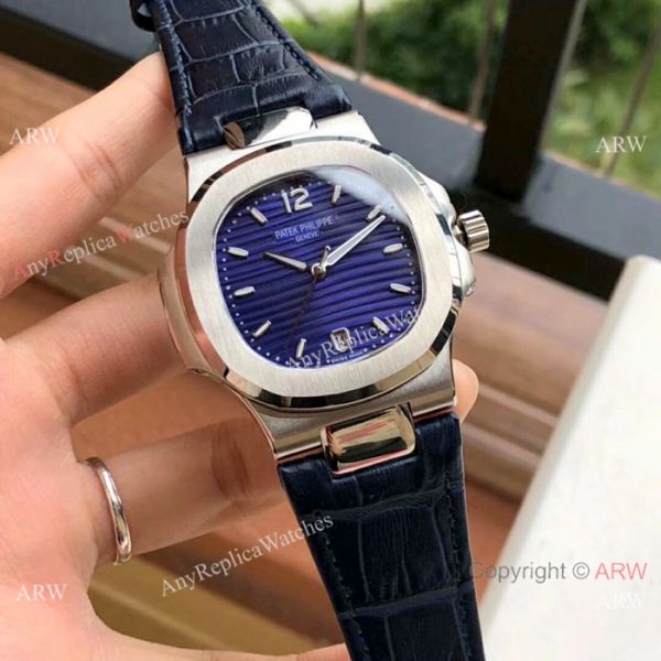 Swiss Copy Patek Philippe Nautilus 7118 Watches White Dial Brown Leather Band Swiss Copy Patek Philippe Nautilus 7118 Watches White Dial Brown Leather Band