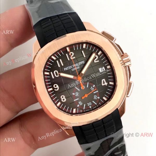 SWISS Copy Patek Philippe Aquanaut Chronograph 5968A Watch Rose Gold Black SWISS Copy Patek Philippe Aquanaut Chronograph 5968A Watch Rose Gold Black