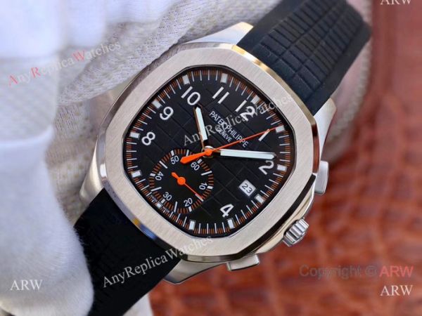 Swiss Replica Patek Philippe 5968A Aquanaut Watch SS Black Chronograph Dial Swiss Replica Patek Philippe 5968A Aquanaut Watch SS Black Chronograph Dial
