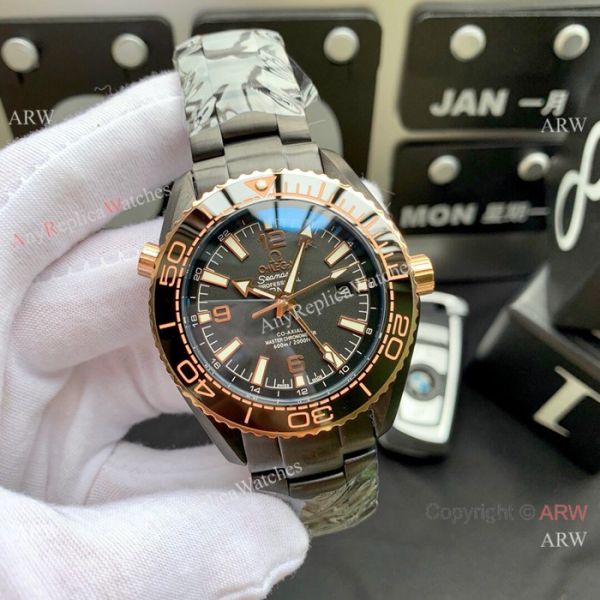 Best Copy Omega Seamaster Planet Ocean GMT Watch Black Steel Best Copy Omega Seamaster Planet Ocean GMT Watch Black Steel