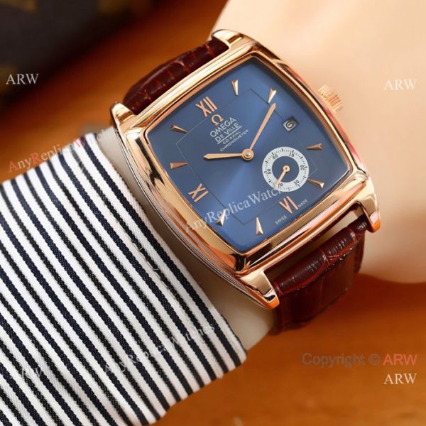 New Replica Omega De Ville Men Watches SS Blue Face New Replica Omega De Ville Men Watches SS Blue Face