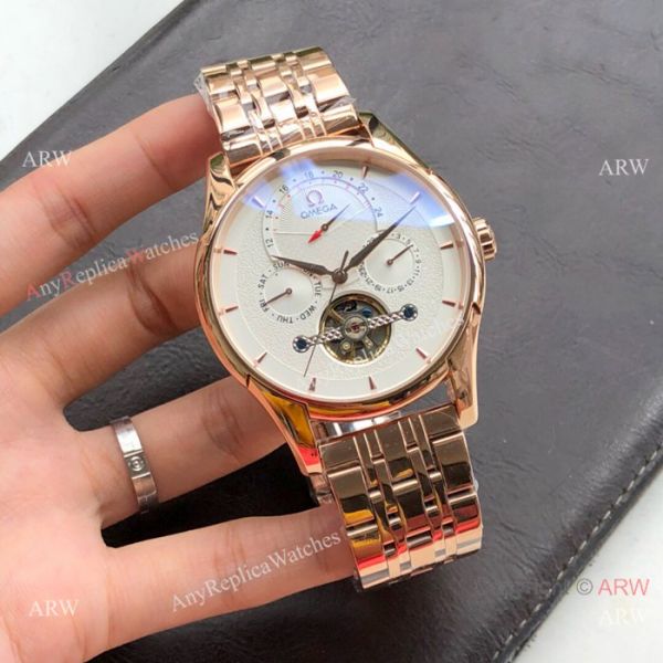 Best Quality Omega Tourbillon Rose Gold Watch Men Size Best Quality Omega Tourbillon Rose Gold Watch Men Size