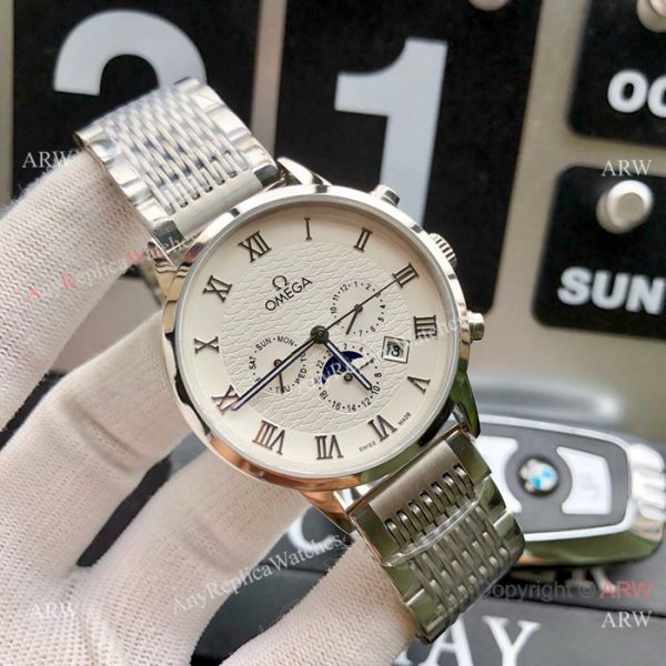 High Quality Omega Complications Moon phase Watch 2-Tone Case Black Face High Quality Omega Complications Moon phase Watch 2-Tone Case Black Face