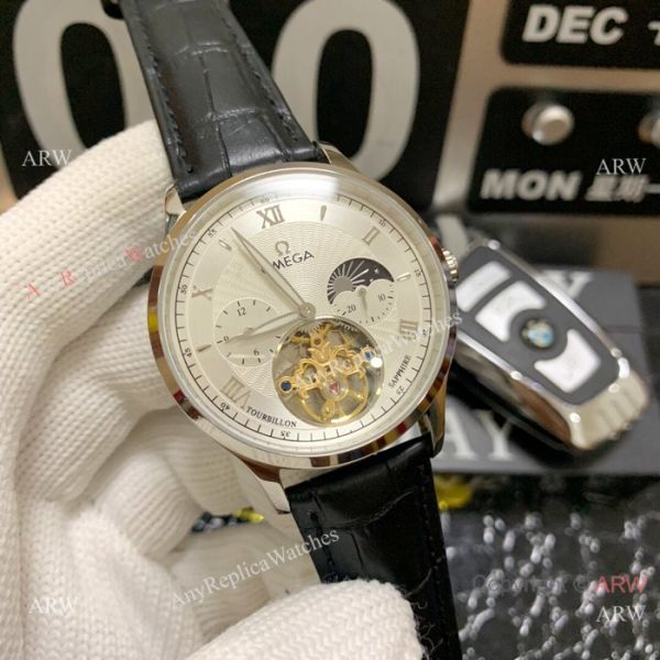 New Replica Omega Complications Moon Phase SS Black Dial Watches 42mm New Replica Omega Complications Moon Phase SS Black Dial Watches 42mm