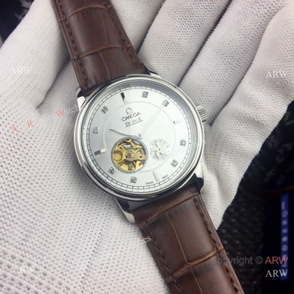 Copy Omega Tourbillon De Ville Watches Gold Case Silver Dial Copy Omega Tourbillon De Ville Watches Gold Case Silver Dial