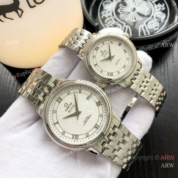 Fake DeVille Prestige Omega Couple Watch Stainless Steel Black Dial Fake DeVille Prestige Omega Couple Watch Stainless Steel Black Dial