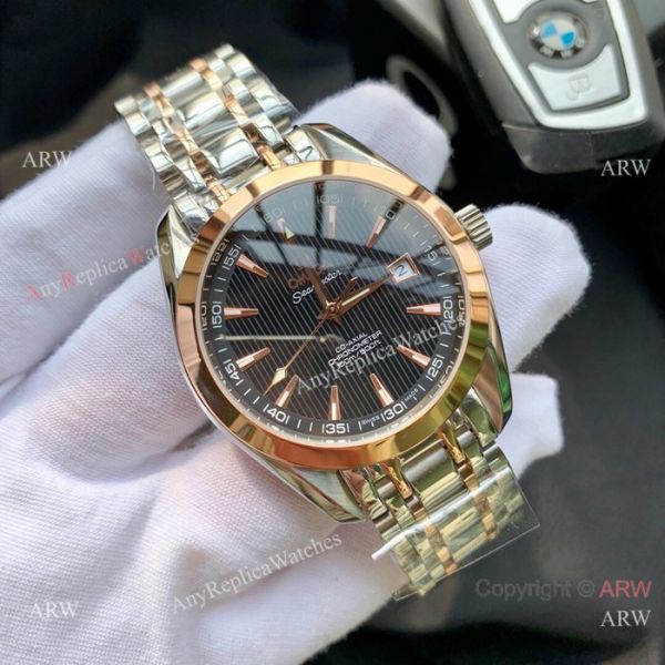 Omega Seamaster Aqua Terra Two Tone Gray Face Watches 42mm AAA Copy Omega Seamaster Aqua Terra Two Tone Gray Face Watches 42mm AAA Copy