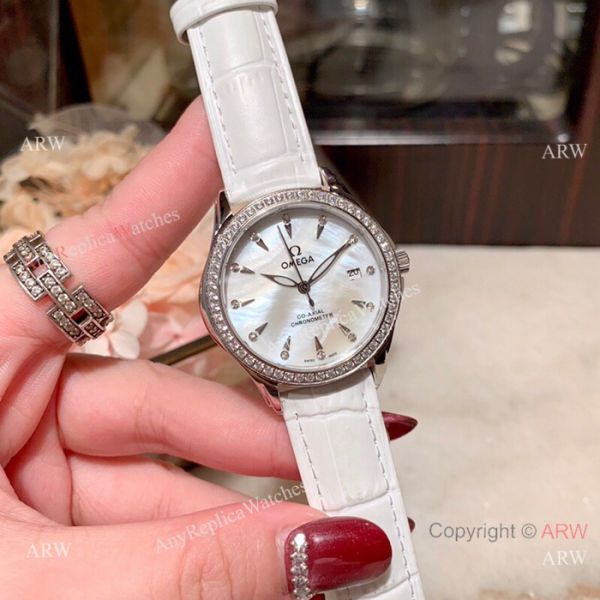 Copy Omega DeVille Co-Axial Cscapement Ladies 34mm watch Diamond bezel Copy Omega DeVille Co-Axial Cscapement Ladies 34mm watch Diamond bezel