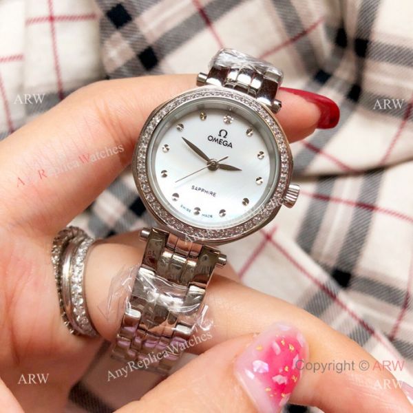 Replica Omega Women Watches Stainless Steel White MOP Dial Replica Omega Women Watches Stainless Steel White MOP Dial