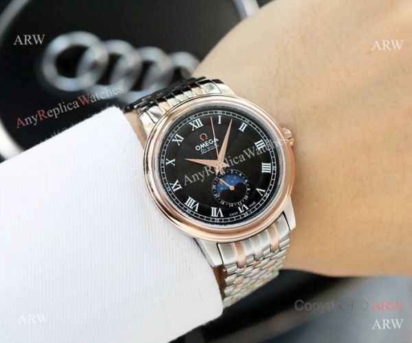 High Quality Omega De Ville Fake 2-Tone Rose Gold Moon Phase High Quality Omega De Ville Fake 2-Tone Rose Gold Moon Phase