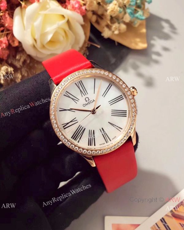 Omega De Ville Tresor Ladies Watches Blue MOP Dial Rose Gold Omega De Ville Tresor Ladies Watches Blue MOP Dial Rose Gold