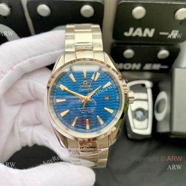 Omega Seamaster AQUA TERRA Swiss 8215 Watches Replica SS White Waved Dial Omega Seamaster AQUA TERRA Swiss 8215 Watches Replica SS White Waved Dial