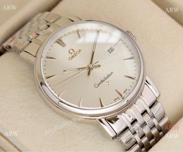 Swiss 8215 Omega Constellation Two Tone Silver Dial Watch Best Replica Swiss 8215 Omega Constellation Two Tone Silver Dial Watch Best Replica