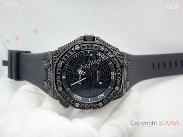 AAA Replica Audemars Piguet Iced Out Watch / Royal Oak Offshore Diver All Black AAA Replica Audemars Piguet Iced Out Watch / Royal Oak Offshore Diver All Black