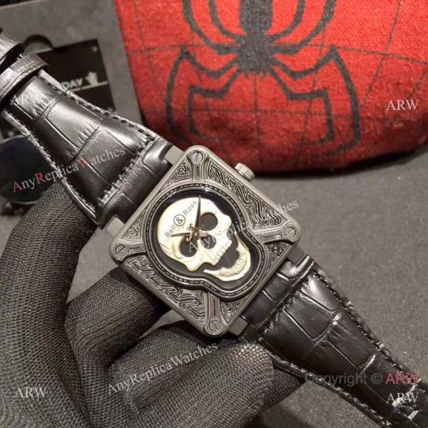 New Replica Bell Ross BR01 Burning Skull Tattoo Watch Quartz Movement New Replica Bell Ross BR01 Burning Skull Tattoo Watch Quartz Movement