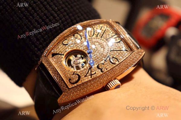 New Franck Muller Tourbillon Rose Gold Iced Out Diamonds Watch New Franck Muller Tourbillon Rose Gold Iced Out Diamonds Watch