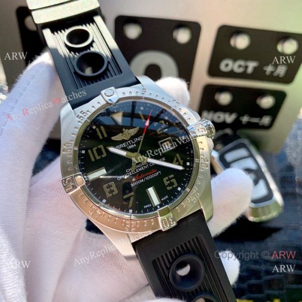 Copy Breitling Avenger II Seawolf Watches Black Dial w Blue hand Copy Breitling Avenger II Seawolf Watches Black Dial w Blue hand