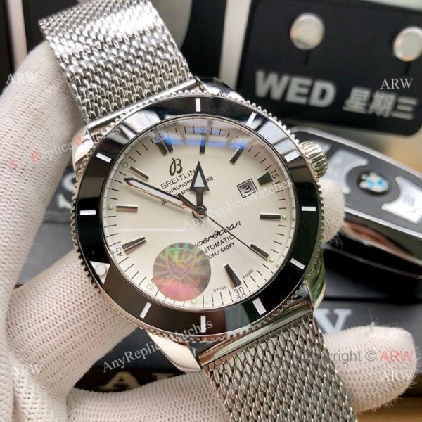 New replica Breitling Superocean Heritage Automatic Watches Blue Bezel White Dial 42mm New replica Breitling Superocean Heritage Automatic Watches Blue Bezel White Dial 42mm