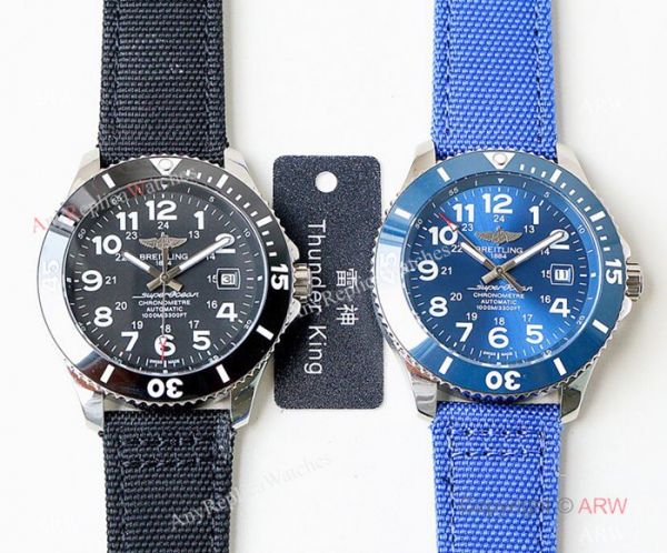Swiss Copy Breitling Superocean II Sapphire Glass Watch Silver Case Blue Face Swiss Copy Breitling Superocean II Sapphire Glass Watch Silver Case Blue Face