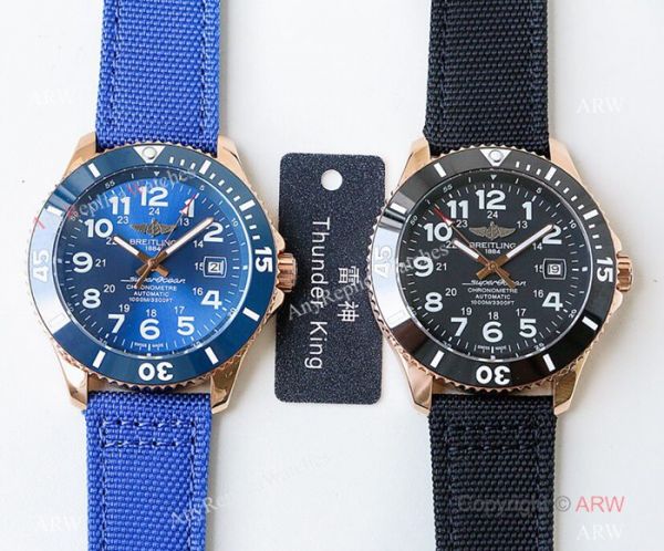 Swiss Replica Breitling Superocean II Black Dial Rose Gold Watch New 2019 Swiss Replica Breitling Superocean II Black Dial Rose Gold Watch New 2019