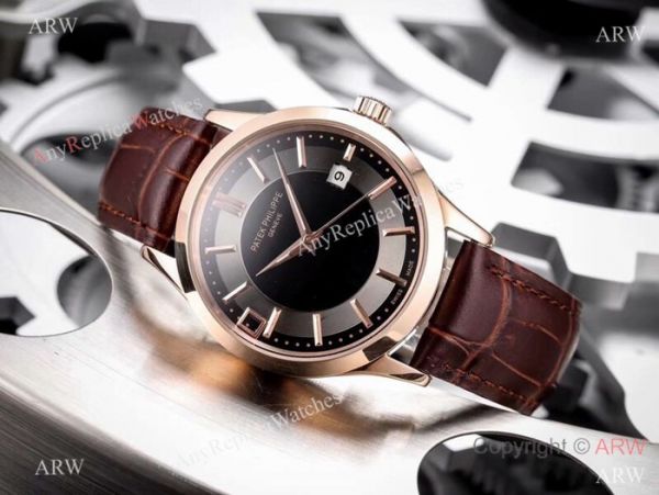 Fake Patek Philippe Calatrava 42mm Watch Rose Gold Bezel Fake Patek Philippe Calatrava 42mm Watch Rose Gold Bezel