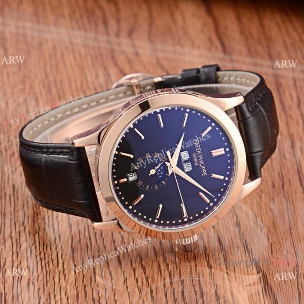 Patek Philippe Perpetual Calendar Rose Gold Case with Brown Leather Strap Watch Patek Philippe Perpetual Calendar Rose Gold Case with Brown Leather Strap Watch