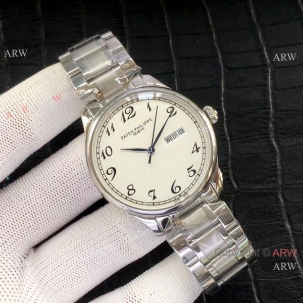 Patek Philippe Calatrava Stianless Steel White Watch New Replica Patek Philippe Calatrava Stianless Steel White Watch New Replica