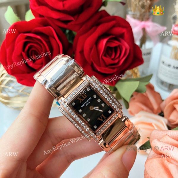 Copy Patek Philippe Twenty-4 Lady Watches Rose Gold Brown Dial -Swiss Quality Copy Patek Philippe Twenty-4 Lady Watches Rose Gold Brown Dial -Swiss Quality