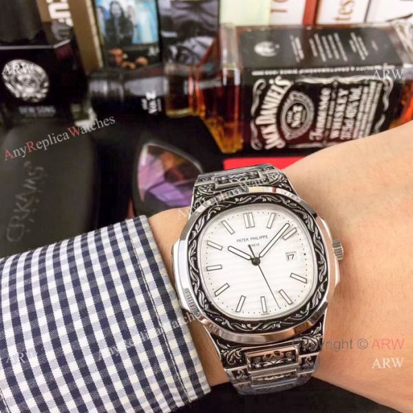Best Replica Patek Philippe Engraving Nautilus Blue Dial 40MM Watches Best Replica Patek Philippe Engraving Nautilus Blue Dial 40MM Watches
