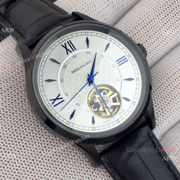 Copy Patek Philippe Tourbillon Men Watch Black Case Red Hand Copy Patek Philippe Tourbillon Men Watch Black Case Red Hand