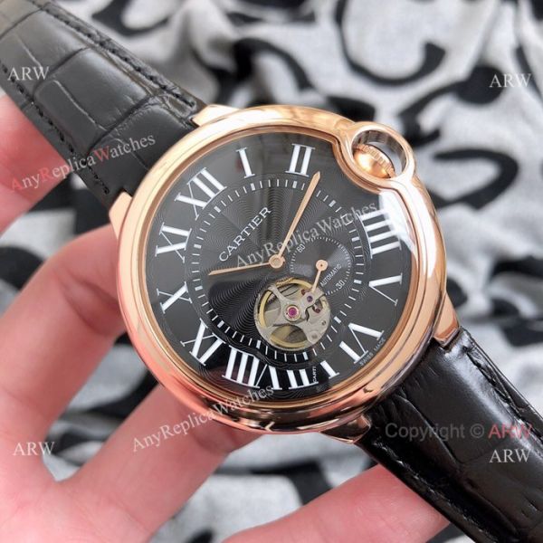 Swiss Quality Replica Cartier Ballon Bleu de Watches SS Black Dial Swiss Quality Replica Cartier Ballon Bleu de Watches SS Black Dial