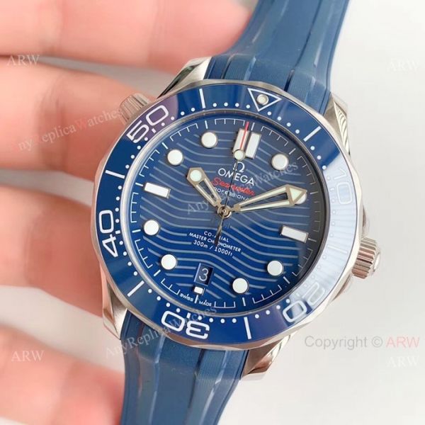 (OM Factory)Omega Seamaster 300 Replica Watch SS Blue Rubber Strap (OM Factory)Omega Seamaster 300 Replica Watch SS Blue Rubber Strap