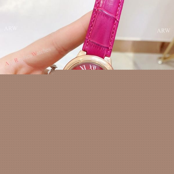 Red Dial Rose Gold Ballon Bleu Cartier Watch Lady 36mm Red Dial Rose Gold Ballon Bleu Cartier Watch Lady 36mm