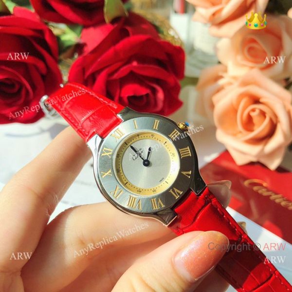 Cartier 21 Must De Gold Markers Quartz Watch 28mm Ladies Cartier 21 Must De Gold Markers Quartz Watch 28mm Ladies