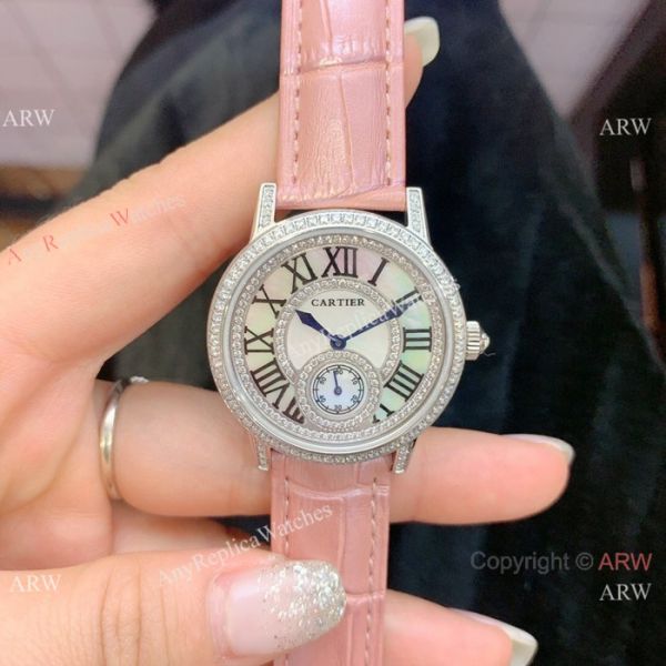 Fashion Cartier Watch Lady Diamond Bezel Black Leather Strap Fashion Cartier Watch Lady Diamond Bezel Black Leather Strap