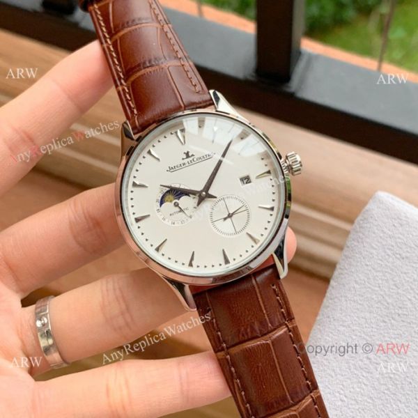 Fake Jaeger-leCoultre Moonphase Rose Gold White Dial Watch Fake Jaeger-leCoultre Moonphase Rose Gold White Dial Watch