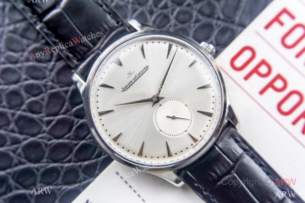 Swiss Replica Jaeger-LeCoultre Master Watch Silver Face Black Leather Strap Swiss Replica Jaeger-LeCoultre Master Watch Silver Face Black Leather Strap