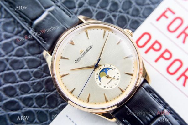 Swiss Grade Copy Jaeger-LeCoultre Master Ultra Thin Moon Wristwatch Silver Face Swiss Grade Copy Jaeger-LeCoultre Master Ultra Thin Moon Wristwatch Silver Face