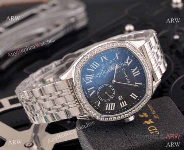 New Copy Cartier Drive de Moonphase Watch White Dial Black Leather Band New Copy Cartier Drive de Moonphase Watch White Dial Black Leather Band
