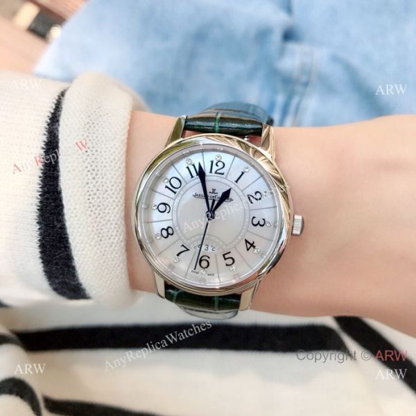 Copy Jaeger-LeCoultre Rendez Vous 33 Watch Green leather Strap Copy Jaeger-LeCoultre Rendez Vous 33 Watch Green leather Strap