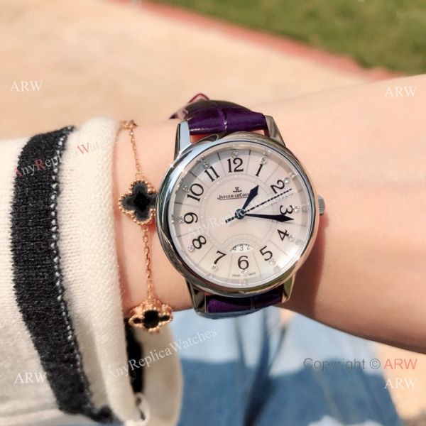Low Price Jaeger-LeCoultre Rendez Vous Lady Watch SS Purple Leather Strap Low Price Jaeger-LeCoultre Rendez Vous Lady Watch SS Purple Leather Strap