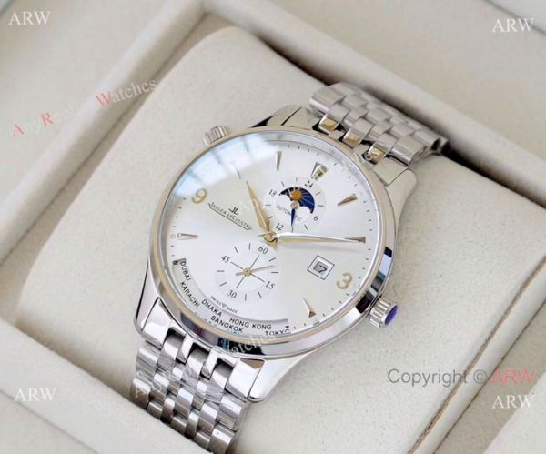 Jaeger-LeCoultre JLC Moonphase Man Stainless Steel Black Dial Watch Jaeger-LeCoultre JLC Moonphase Man Stainless Steel Black Dial Watch