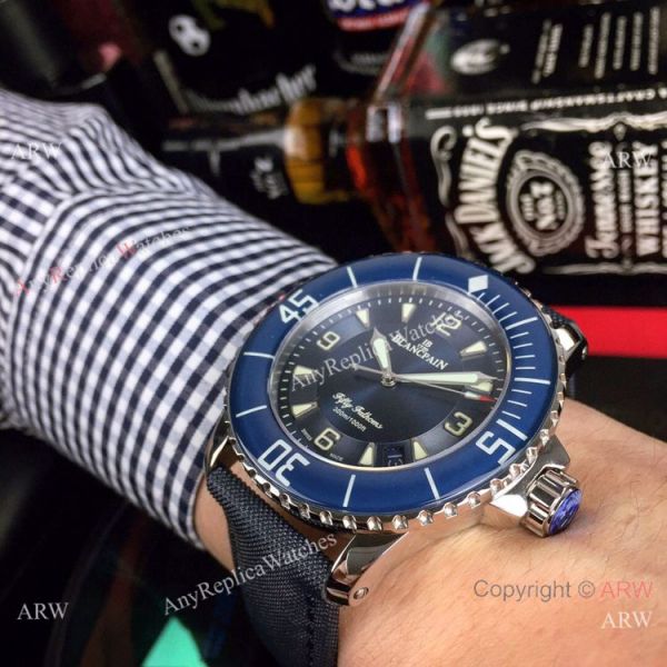 Swiss Quality Replica Blancpain Fifty Fathoms Automatic Blue Dial Watch 42mm Swiss Quality Replica Blancpain Fifty Fathoms Automatic Blue Dial Watch 42mm