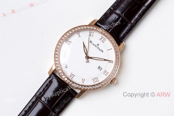 Swiss Grade 1 Blancpain Villeret Ultraplate Replica Watch Rose Gold Diamond Lovers watch Swiss Grade 1 Blancpain Villeret Ultraplate Replica Watch Rose Gold Diamond Lovers watch