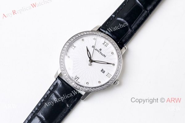 Swiss Replica Blancpain Villeret Ultraplate Lovers watch Diamond Bezel White Dial Swiss Replica Blancpain Villeret Ultraplate Lovers watch Diamond Bezel White Dial