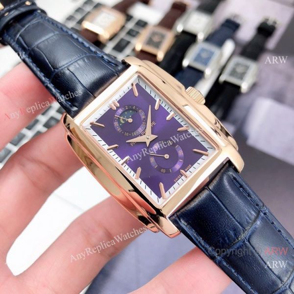 Patek Philippe Gondolo Moonphase Mens Watch SS Black Leather Strap Patek Philippe Gondolo Moonphase Mens Watch SS Black Leather Strap