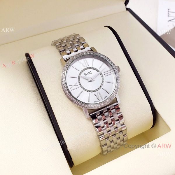 Best Copy Piaget Ladies Quartz Watches Stainless Steel Black Face 36mm Best Copy Piaget Ladies Quartz Watches Stainless Steel Black Face 36mm