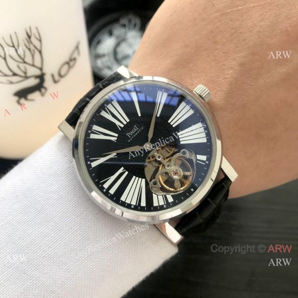 Clone Piaget Tourbillon Rose Gold White Roman Dial Men Watch Clone Piaget Tourbillon Rose Gold White Roman Dial Men Watch