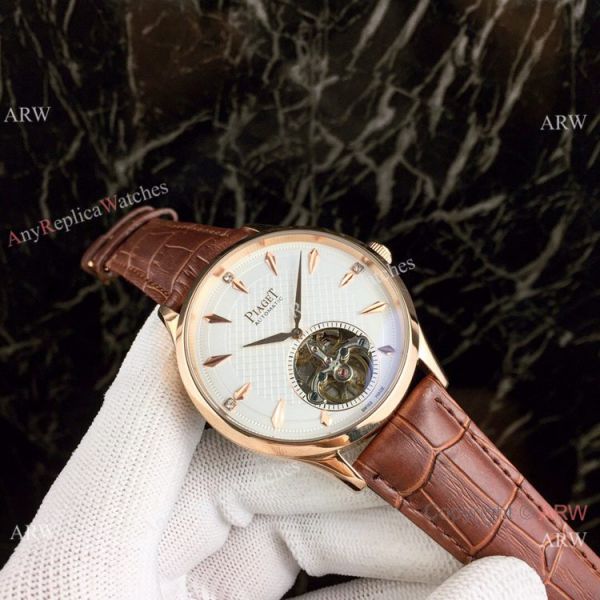 Piaget Polo Tourbillon Copy Watches White Dial Black Leather Strap Piaget Polo Tourbillon Copy Watches White Dial Black Leather Strap